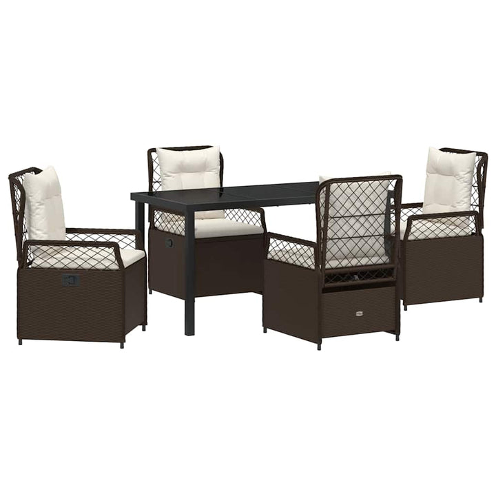 Have Spisebordssæt 5 pcs Brun polyrattan
