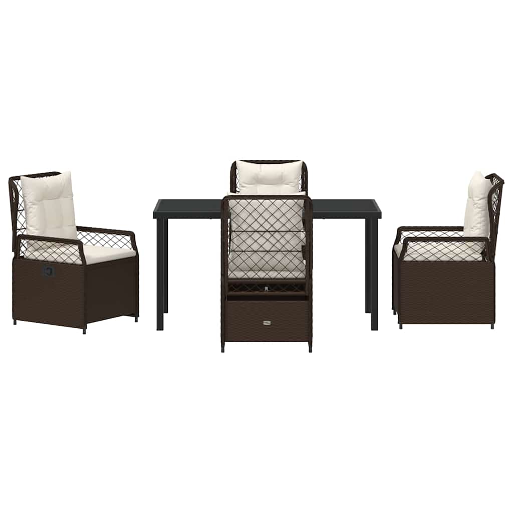 Have Spisebordssæt 5 pcs Brun polyrattan