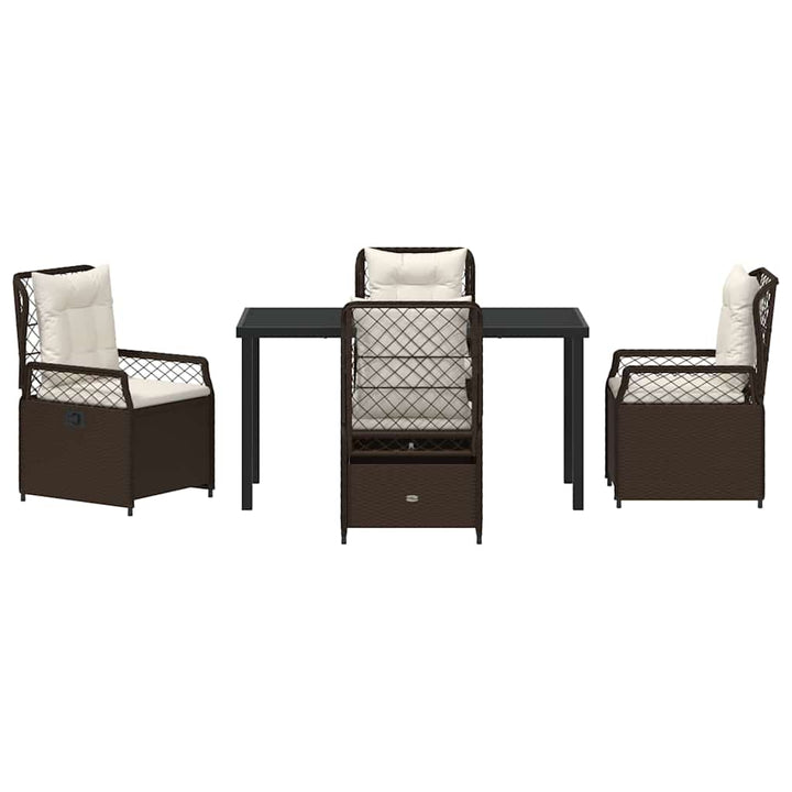 Have Spisebordssæt 5 pcs Brun polyrattan