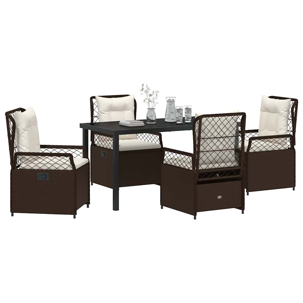 Have Spisebordssæt 5 pcs Brun polyrattan