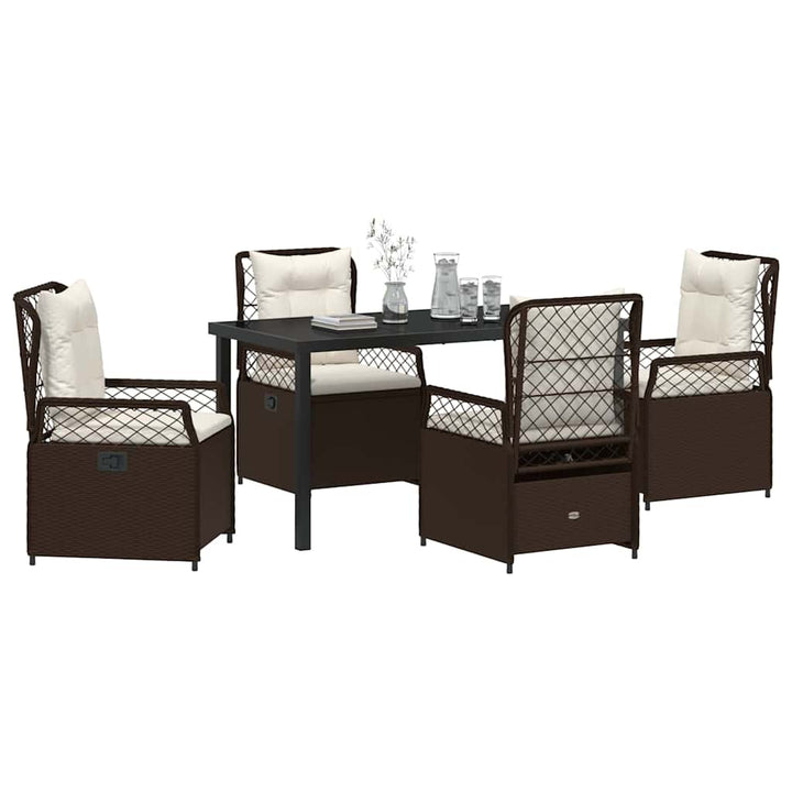 Have Spisebordssæt 5 pcs Brun polyrattan