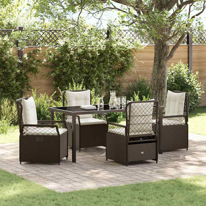 Have Spisebordssæt 5 pcs Brun polyrattan