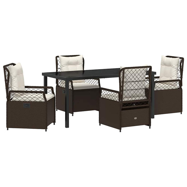 Have Spisebordssæt 5 pcs Brun polyrattan