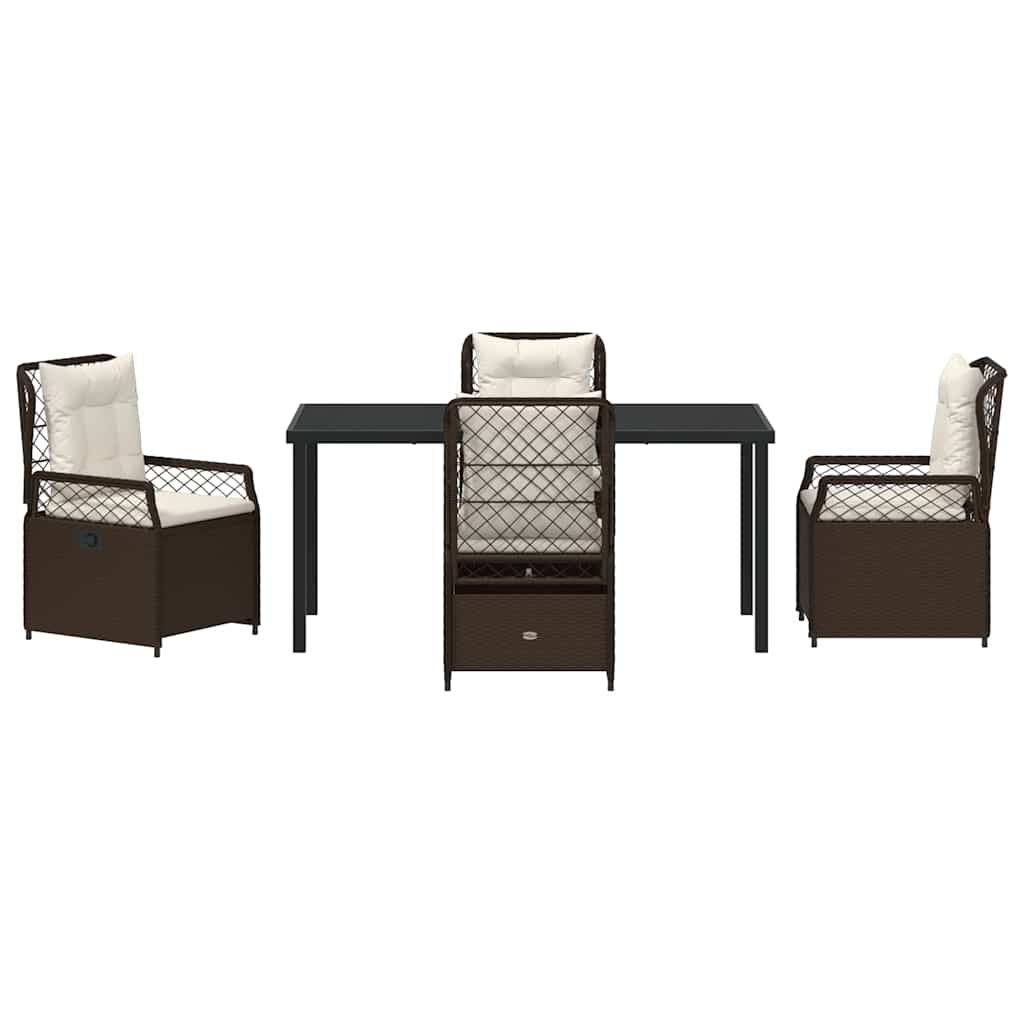 Have Spisebordssæt 5 pcs Brun polyrattan