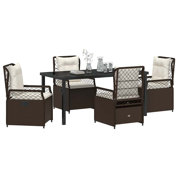 Have Spisebordssæt 5 pcs Brun polyrattan