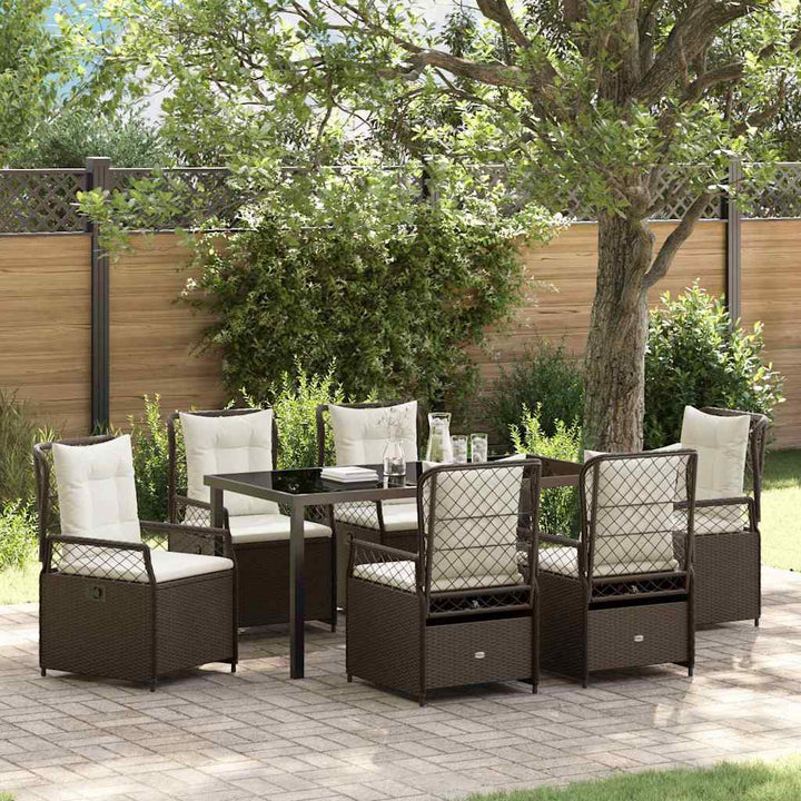 Have Spisebordssæt 7 pcs Brun polyrattan