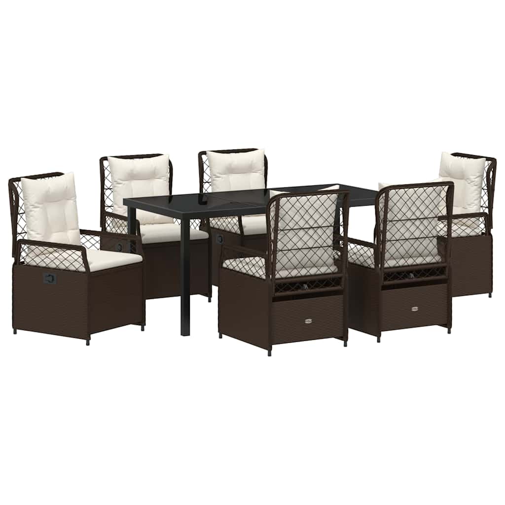 Have Spisebordssæt 7 pcs Brun polyrattan