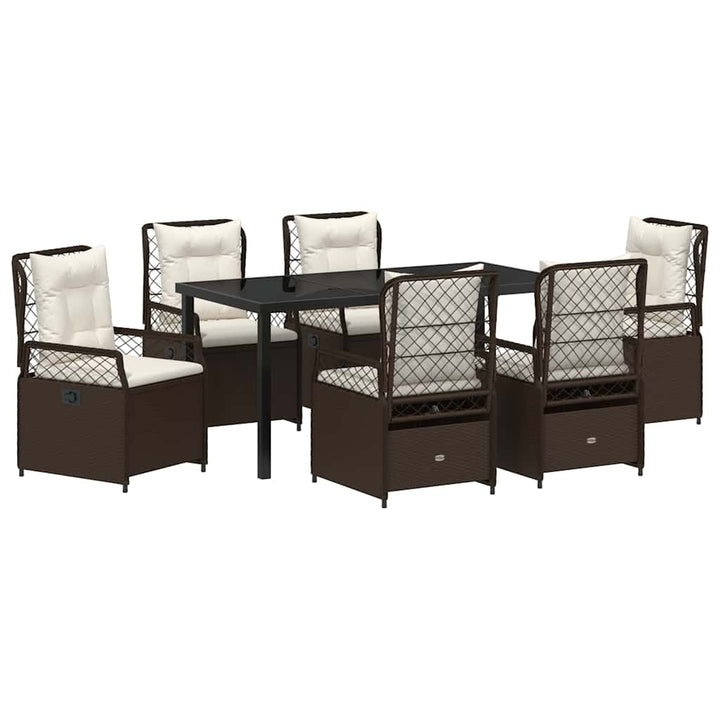 Have Spisebordssæt 7 pcs Brun polyrattan