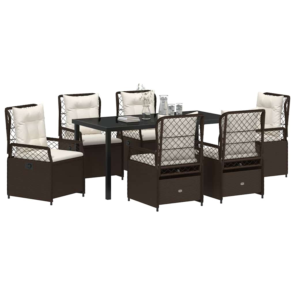 Have Spisebordssæt 7 pcs Brun polyrattan
