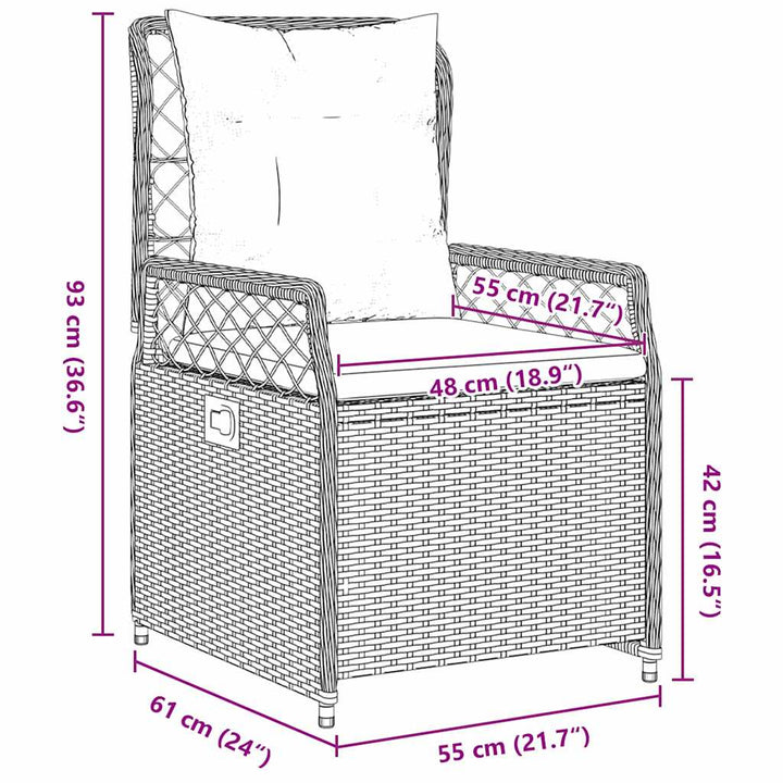 Have Spisebordssæt 3 pcs Grå polyrattan