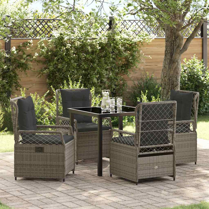 Have Spisebordssæt 5 pcs Grå polyrattan