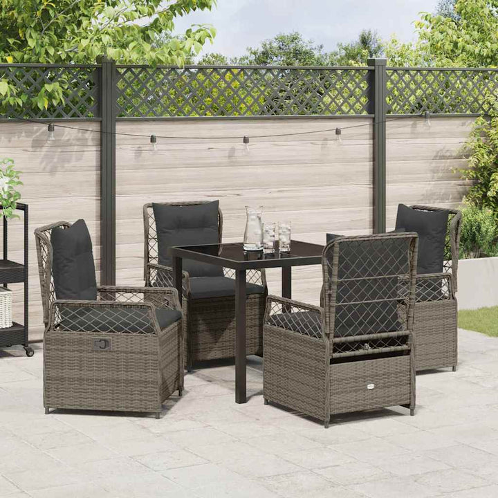 Have Spisebordssæt 5 pcs Grå polyrattan