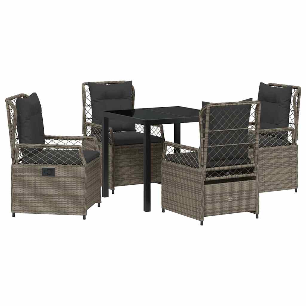 Have Spisebordssæt 5 pcs Grå polyrattan