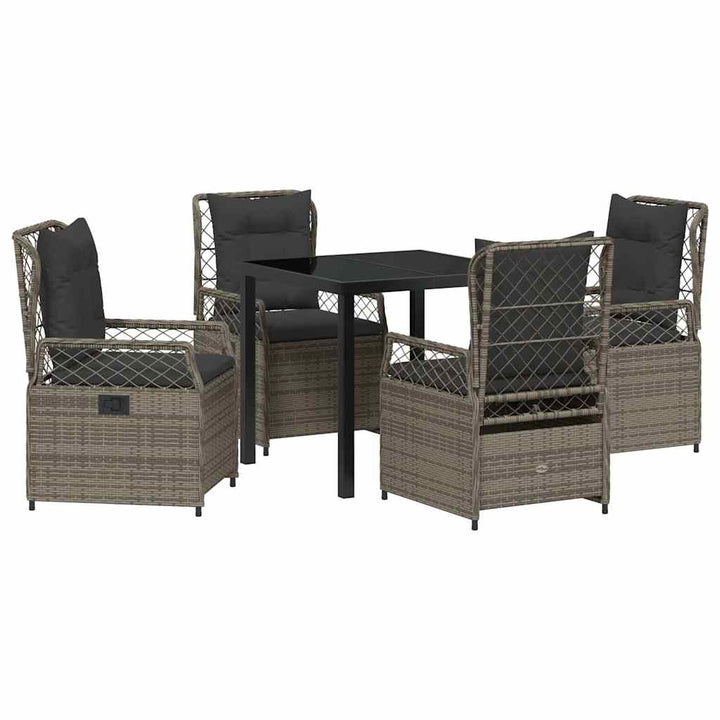Have Spisebordssæt 5 pcs Grå polyrattan