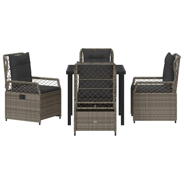 Have Spisebordssæt 5 pcs Grå polyrattan