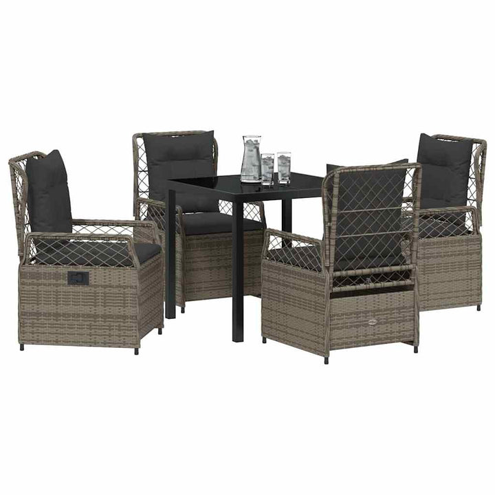 Have Spisebordssæt 5 pcs Grå polyrattan
