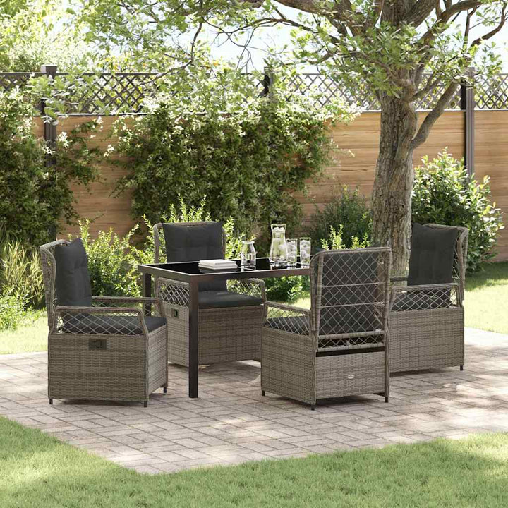 Have Spisebordssæt 5 pcs Grå polyrattan