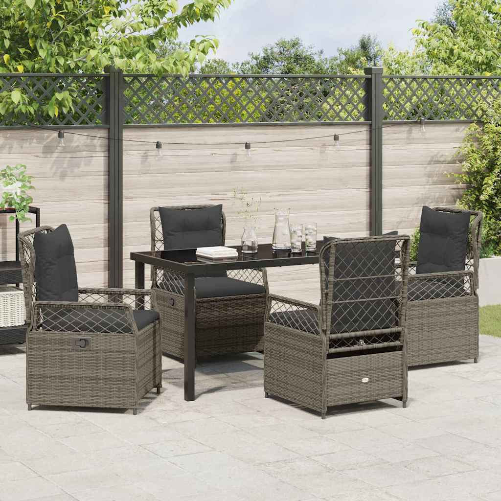 Have Spisebordssæt 5 pcs Grå polyrattan