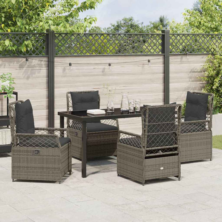 Have Spisebordssæt 5 pcs Grå polyrattan