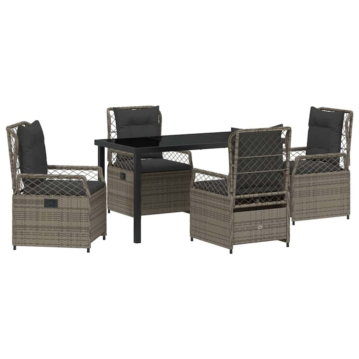 Have Spisebordssæt 5 pcs Grå polyrattan