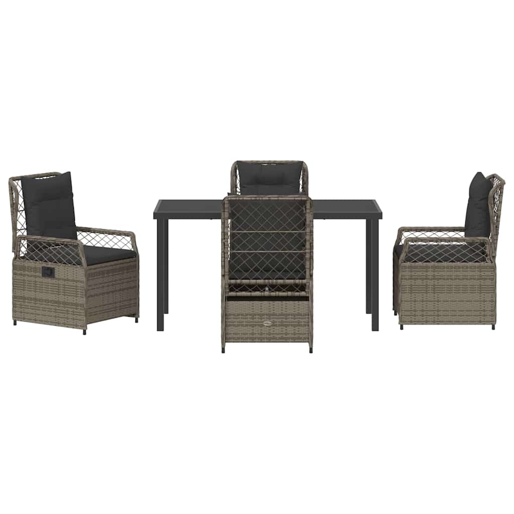 Have Spisebordssæt 5 pcs Grå polyrattan