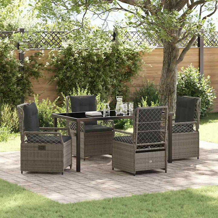 Have Spisebordssæt 5 pcs Grå polyrattan