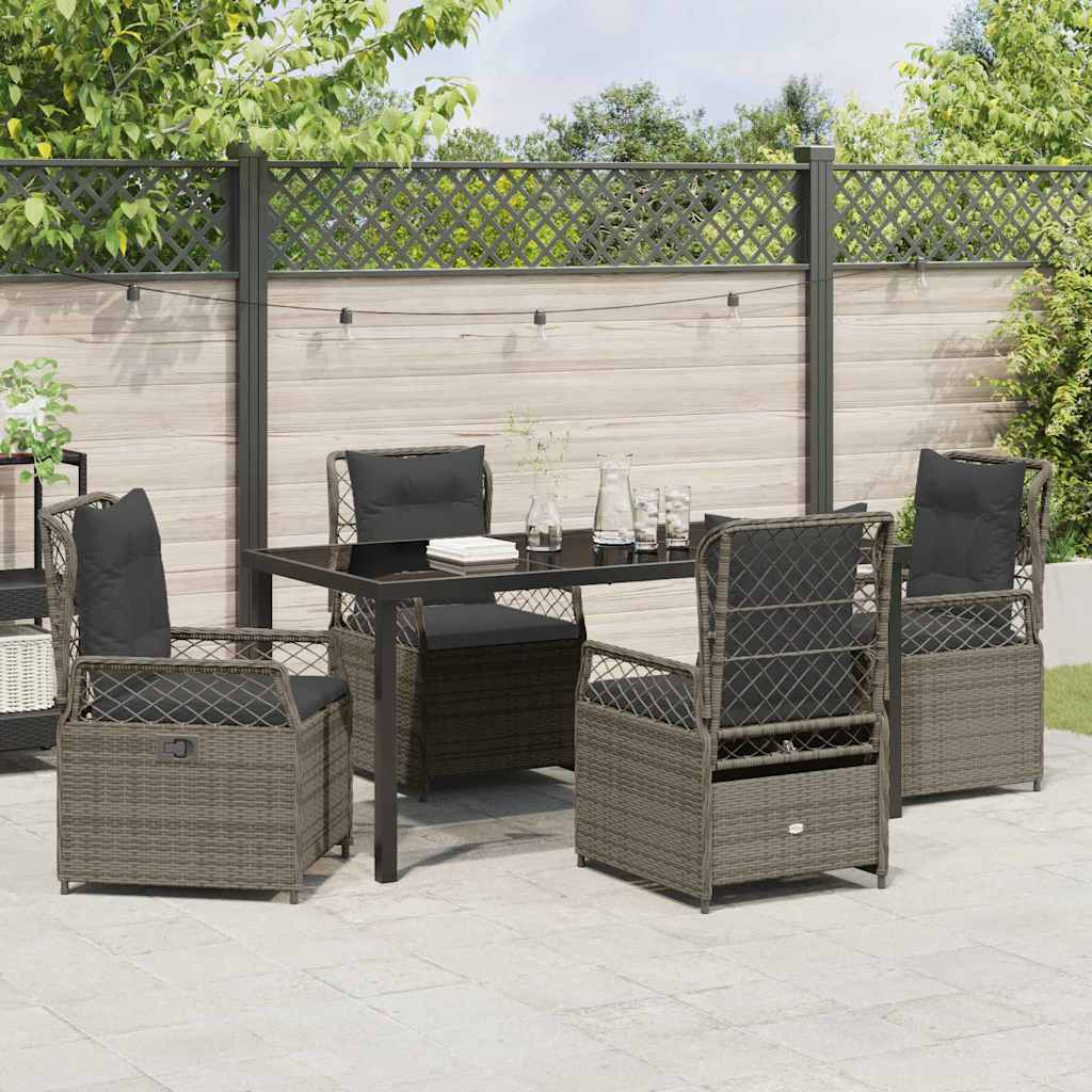 Have Spisebordssæt 5 pcs Grå polyrattan