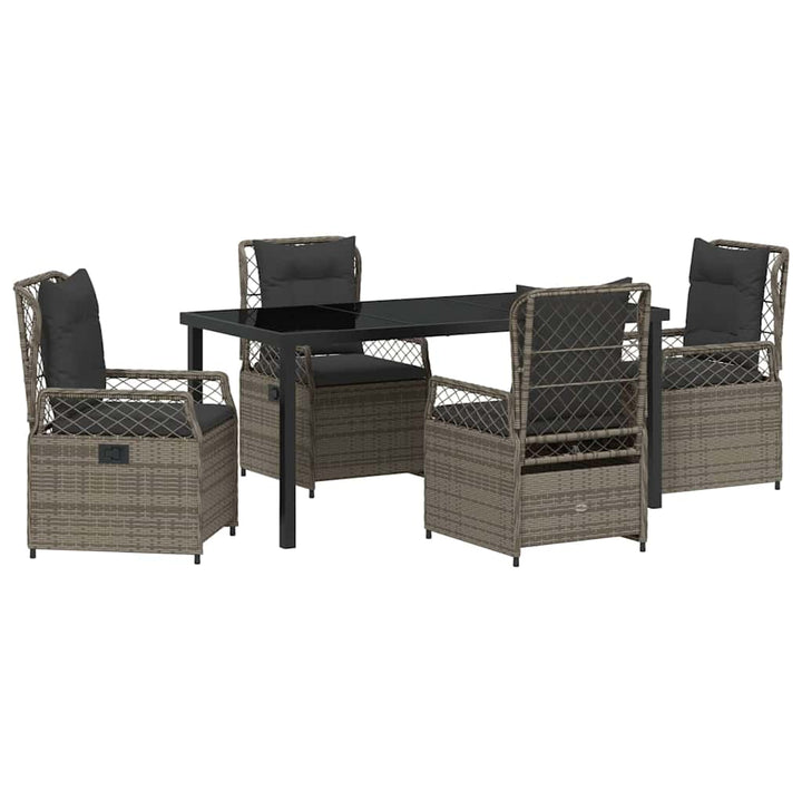 Have Spisebordssæt 5 pcs Grå polyrattan