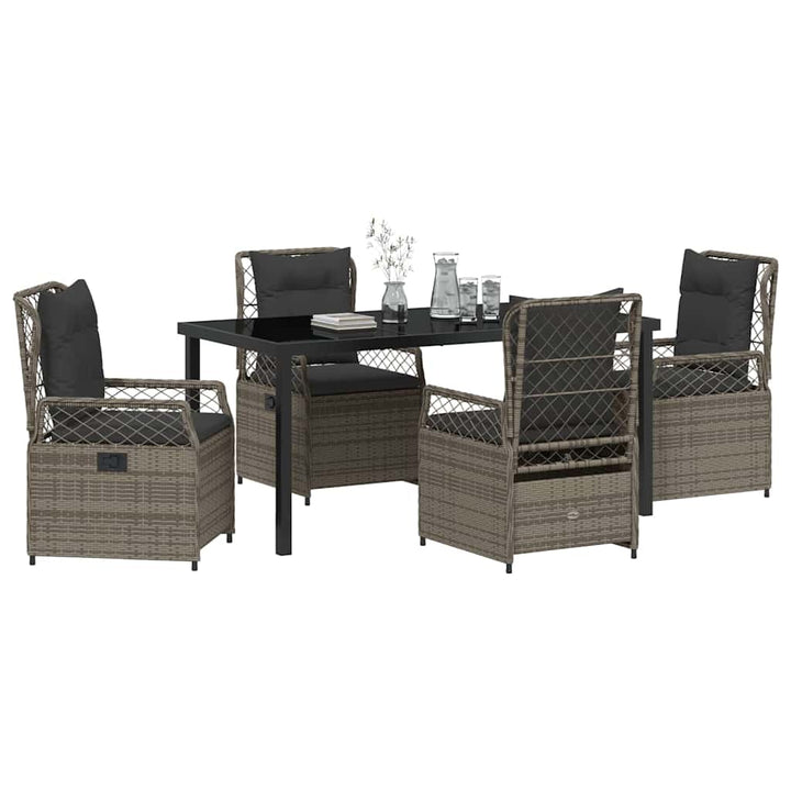 Have Spisebordssæt 5 pcs Grå polyrattan