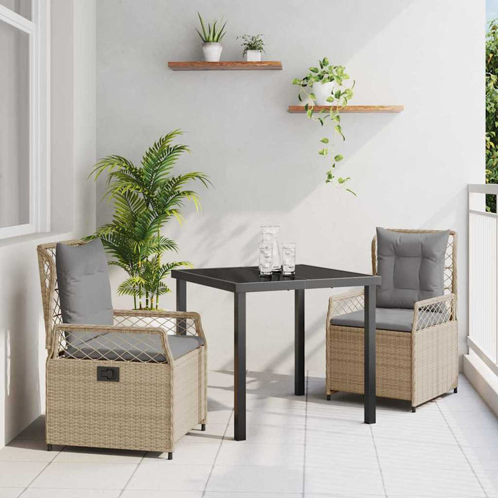 Have Spisebordssæt 3 pcs Beige polyrattan