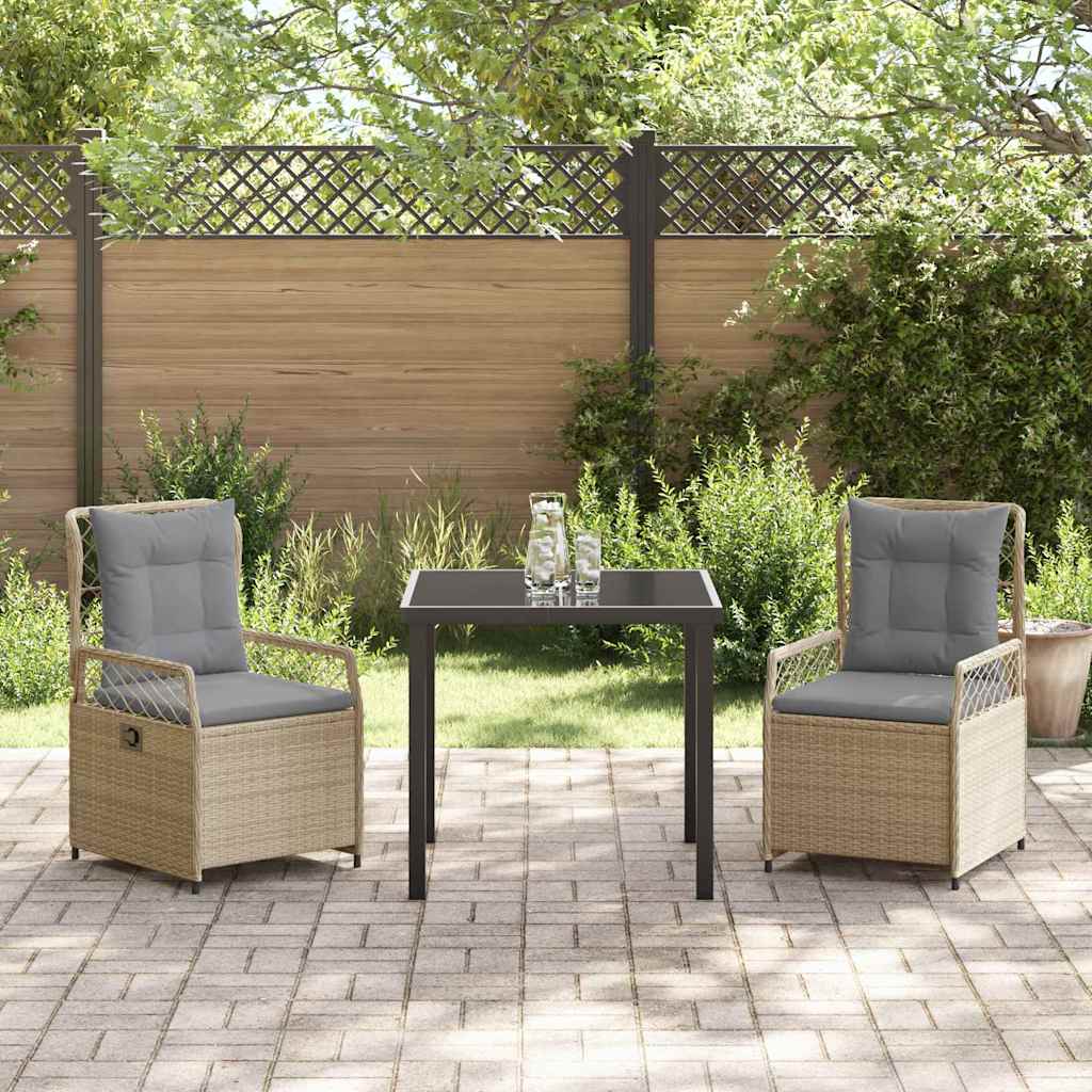 Have Spisebordssæt 3 pcs Beige polyrattan