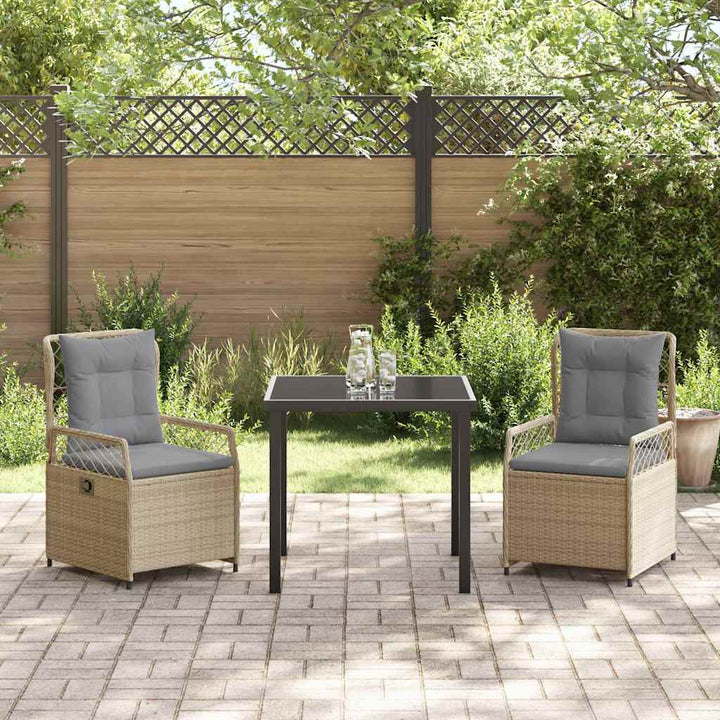 Have Spisebordssæt 3 pcs Beige polyrattan