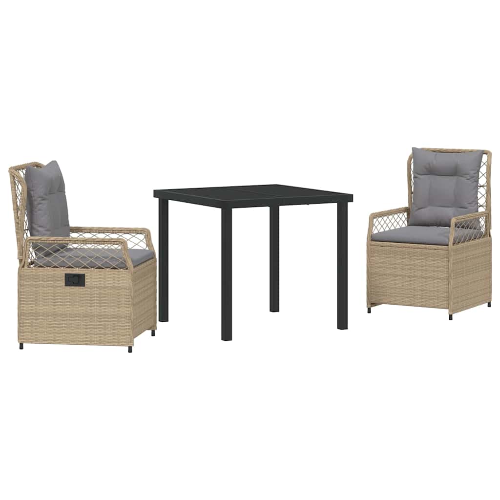Have Spisebordssæt 3 pcs Beige polyrattan