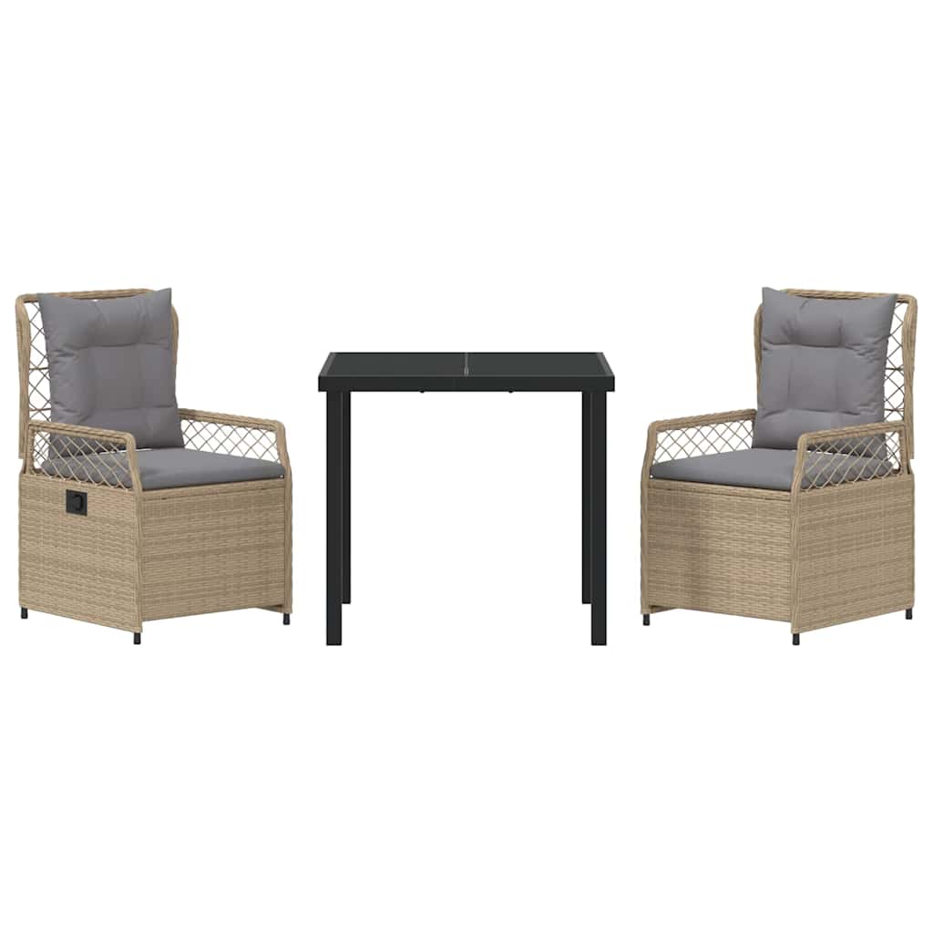 Have Spisebordssæt 3 pcs Beige polyrattan