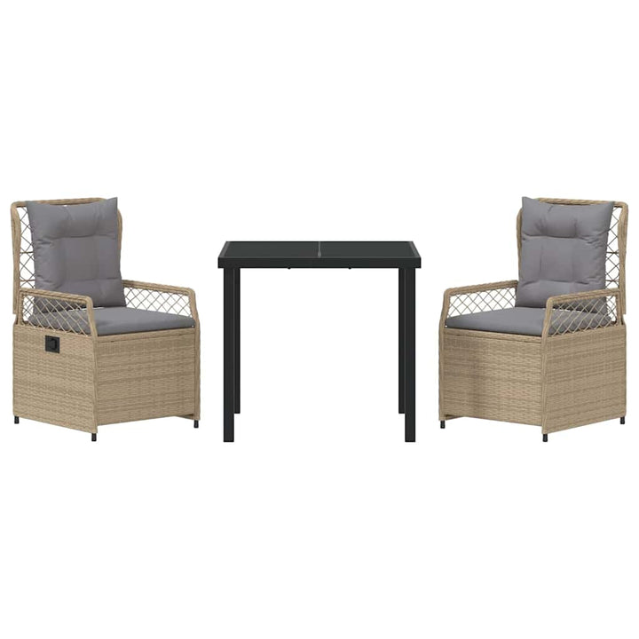 Have Spisebordssæt 3 pcs Beige polyrattan