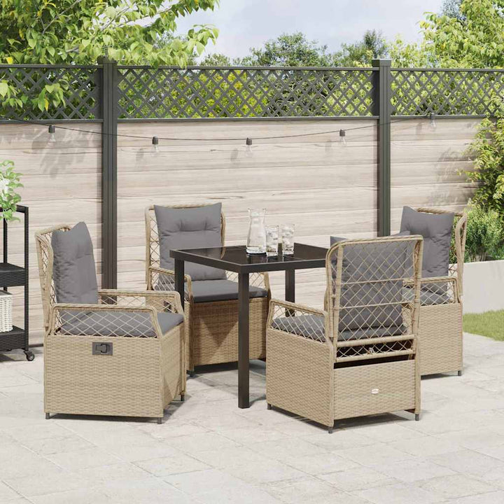 Have Spisebordssæt 5 pcs Beige polyrattan