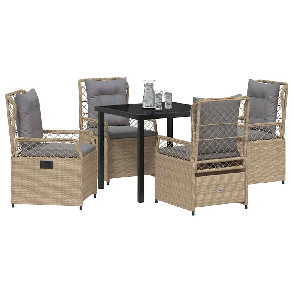 Have Spisebordssæt 5 pcs Beige polyrattan