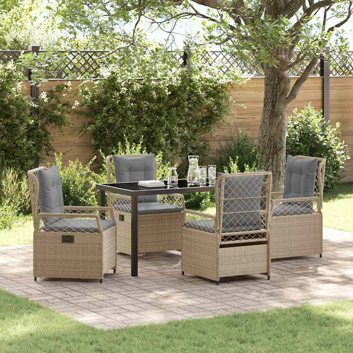 Have Spisebordssæt 5 pcs Beige polyrattan