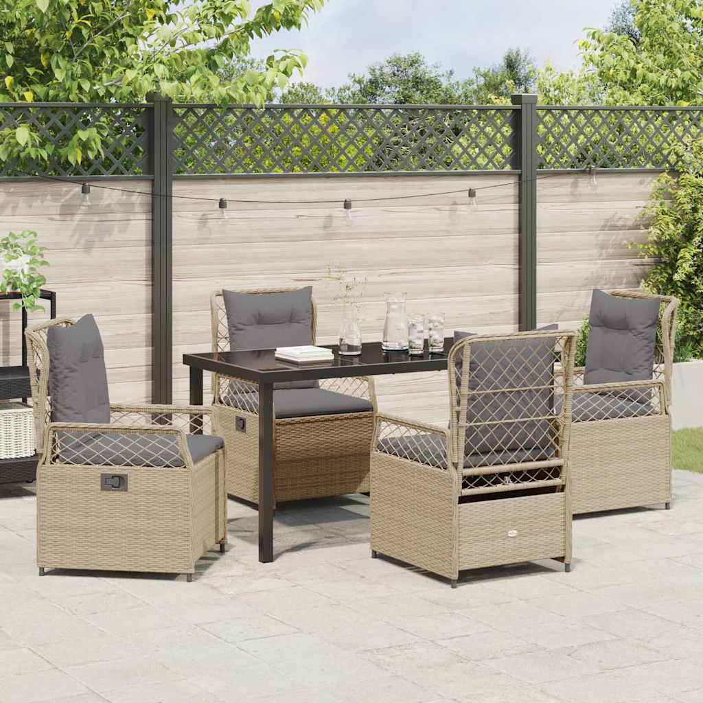 Have Spisebordssæt 5 pcs Beige polyrattan
