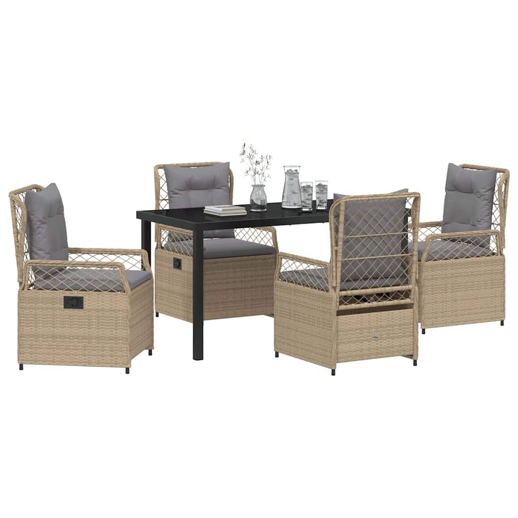 Have Spisebordssæt 5 pcs Beige polyrattan