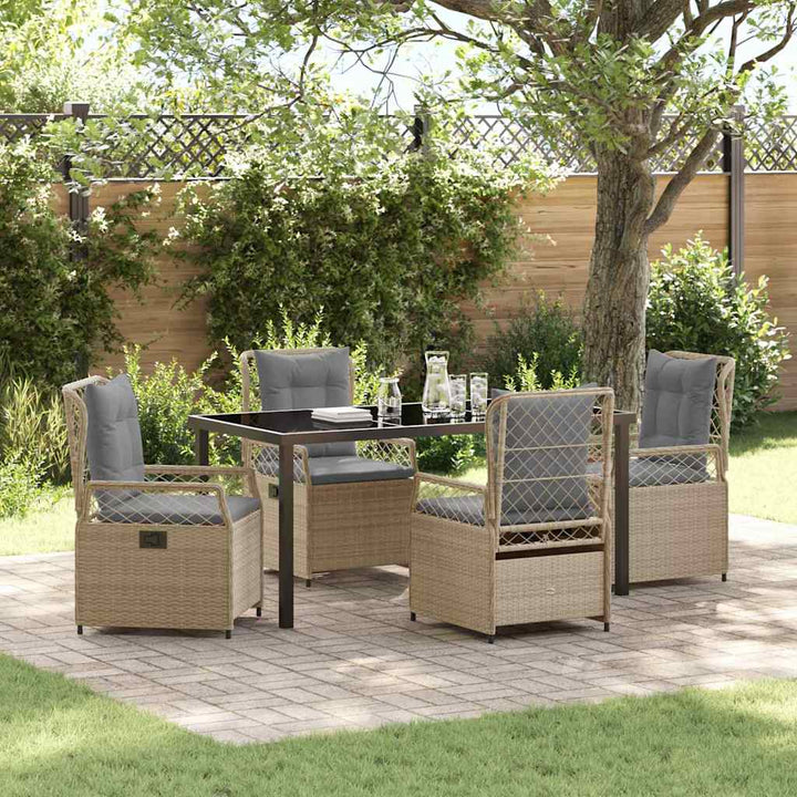 Have Spisebordssæt 5 pcs Beige polyrattan