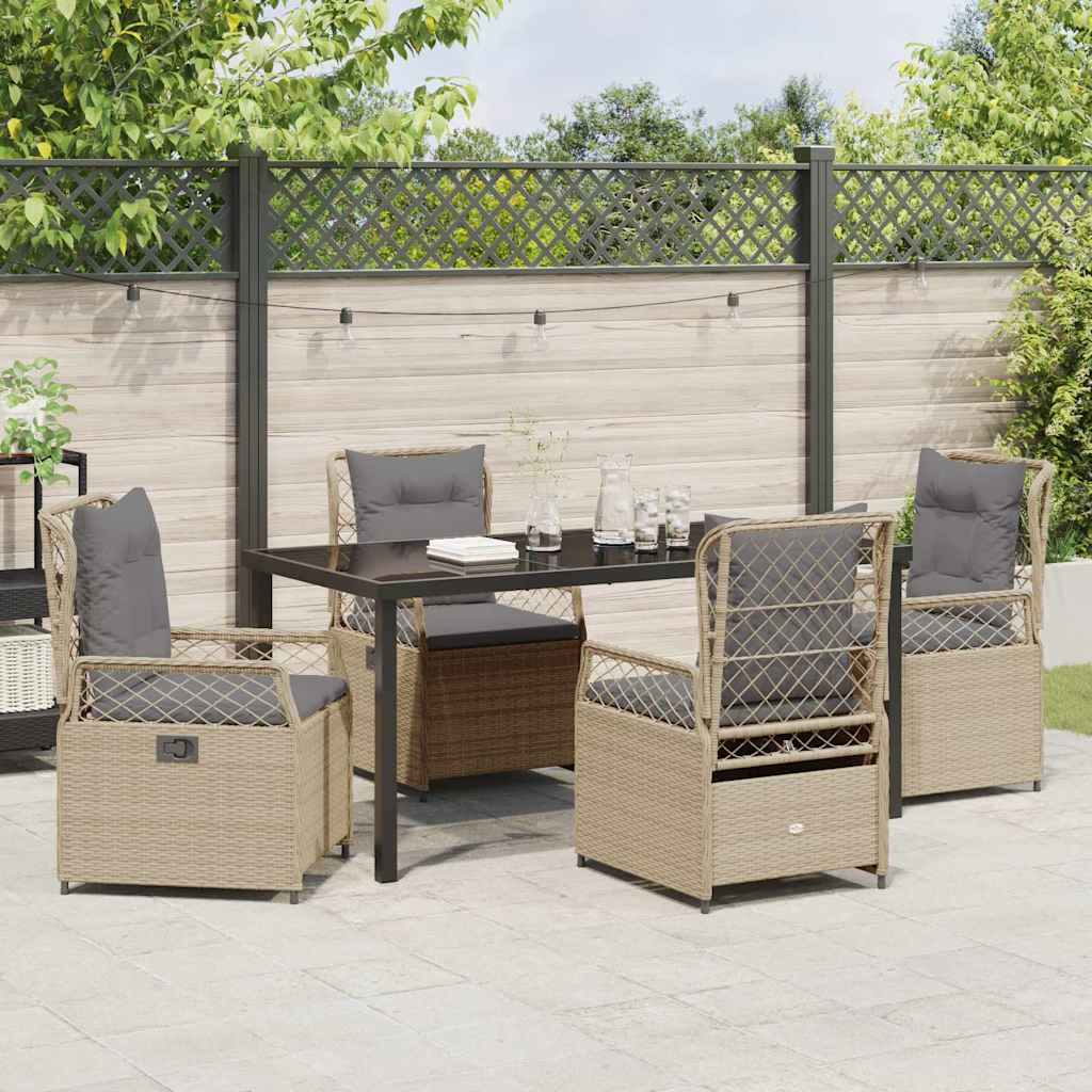 Have Spisebordssæt 5 pcs Beige polyrattan