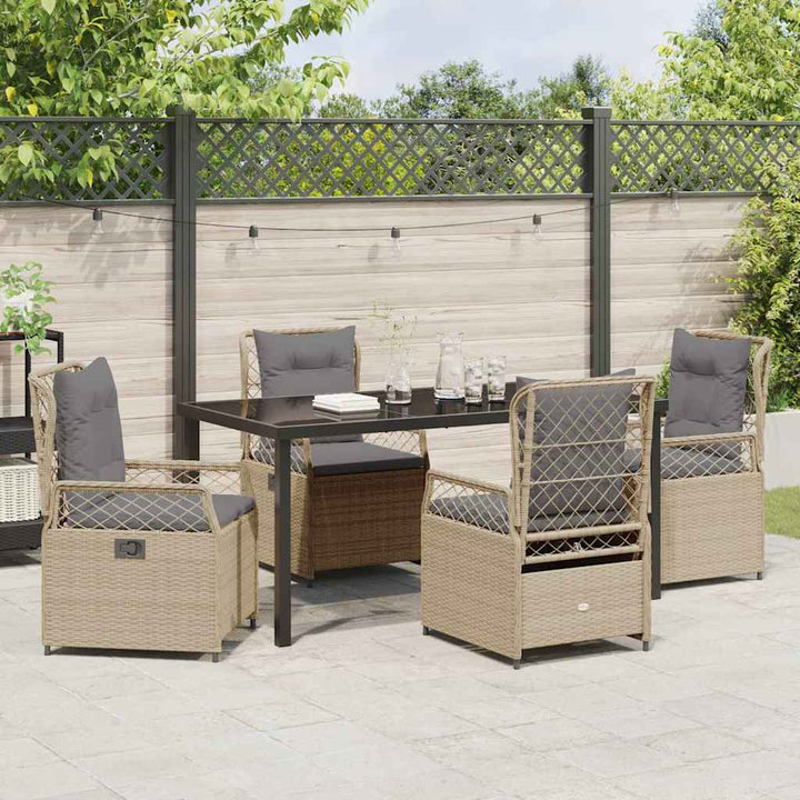 Have Spisebordssæt 5 pcs Beige polyrattan