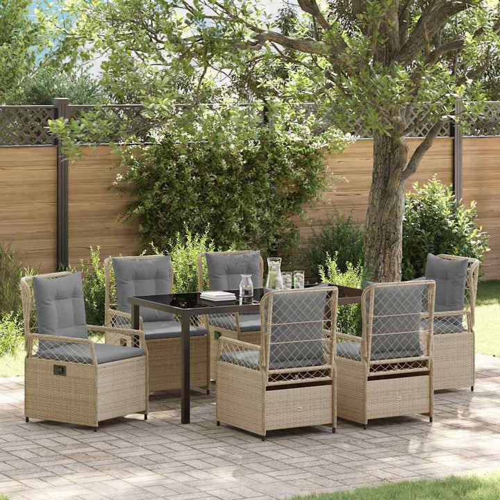 Have Spisebordssæt 7 pcs Beige polyrattan