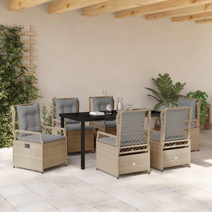 Have Spisebordssæt 7 pcs Beige polyrattan