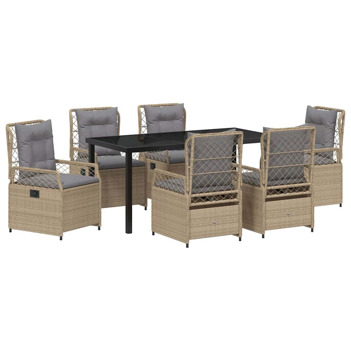 Have Spisebordssæt 7 pcs Beige polyrattan