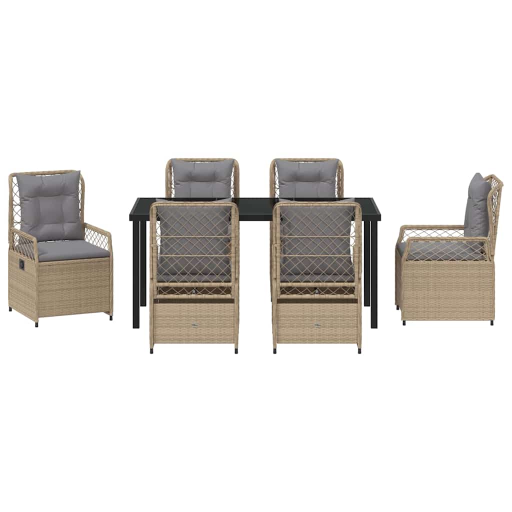 Have Spisebordssæt 7 pcs Beige polyrattan