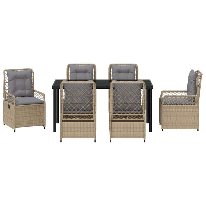 Have Spisebordssæt 7 pcs Beige polyrattan