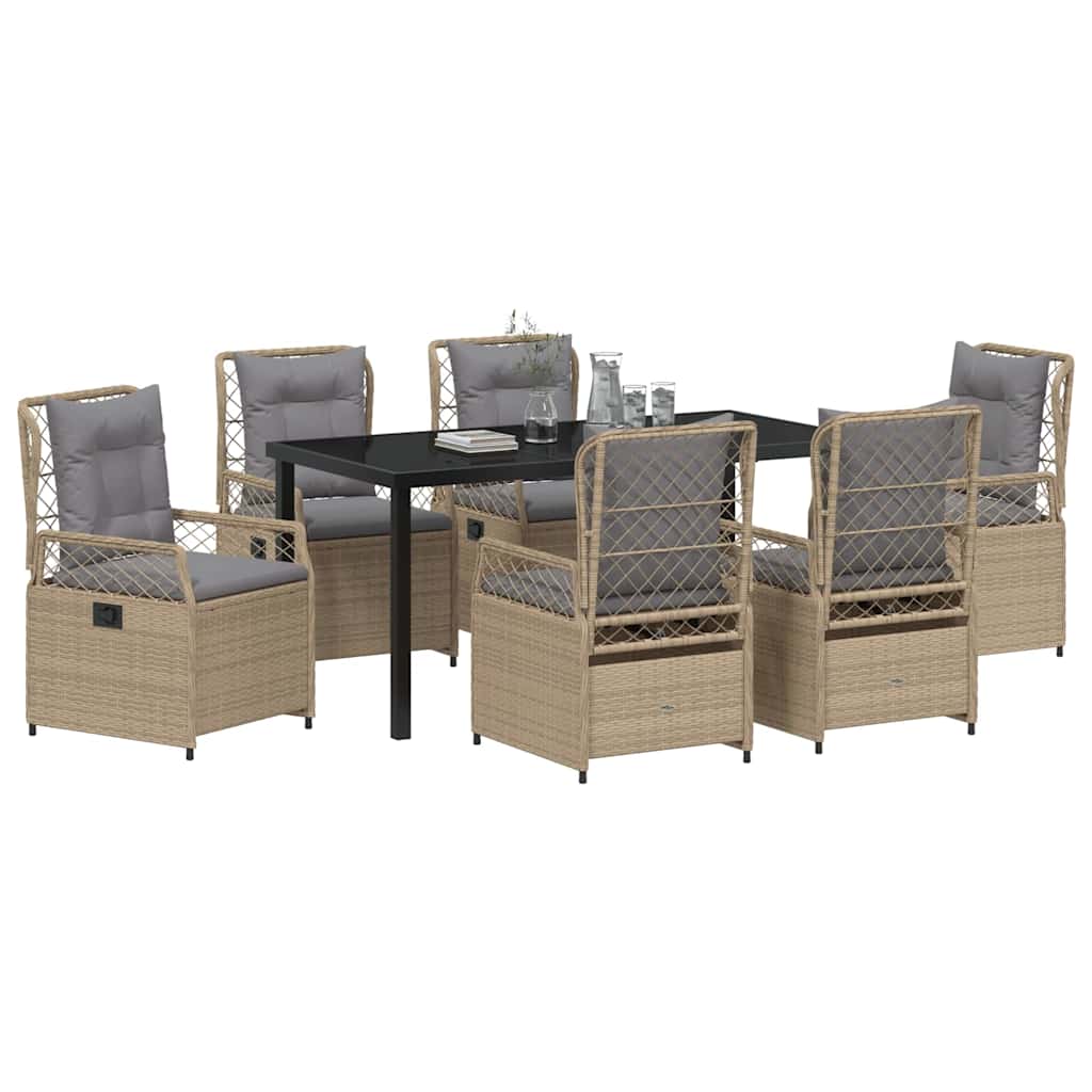 Have Spisebordssæt 7 pcs Beige polyrattan