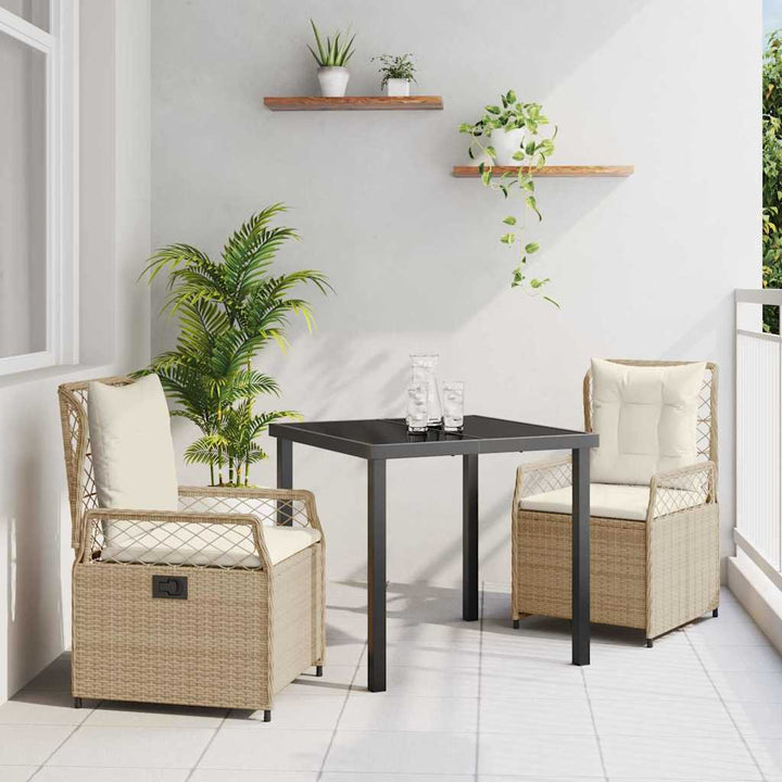 Have Spisebordssæt 3 pcs Beige polyrattan